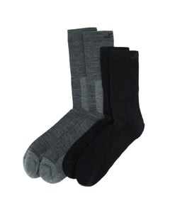 Merino Trekking Sock Combo Mid LIGHT GREY MELANGE/BLACK / 34-36
