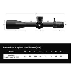 ELR 5-40x56 ED Gen2 FFP MRAD Belyst Kikarsikte 1 ST