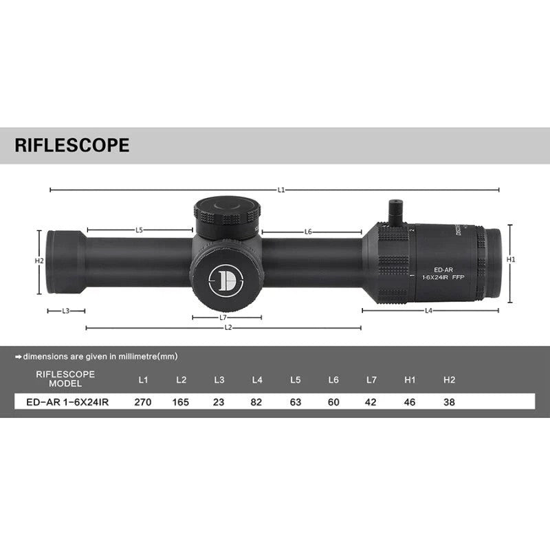 AR 1-6x24 ED FFP MRAD 1 ST