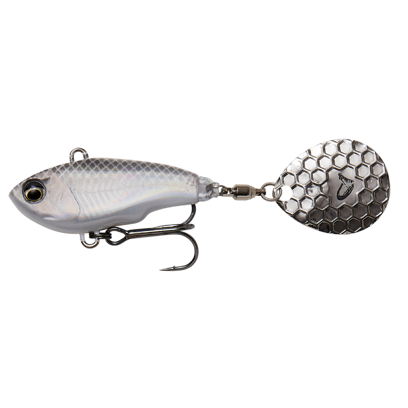 Fat Tail Spin WHITE SILVER / VIKT 16 G & STORLEK 6,5 CM