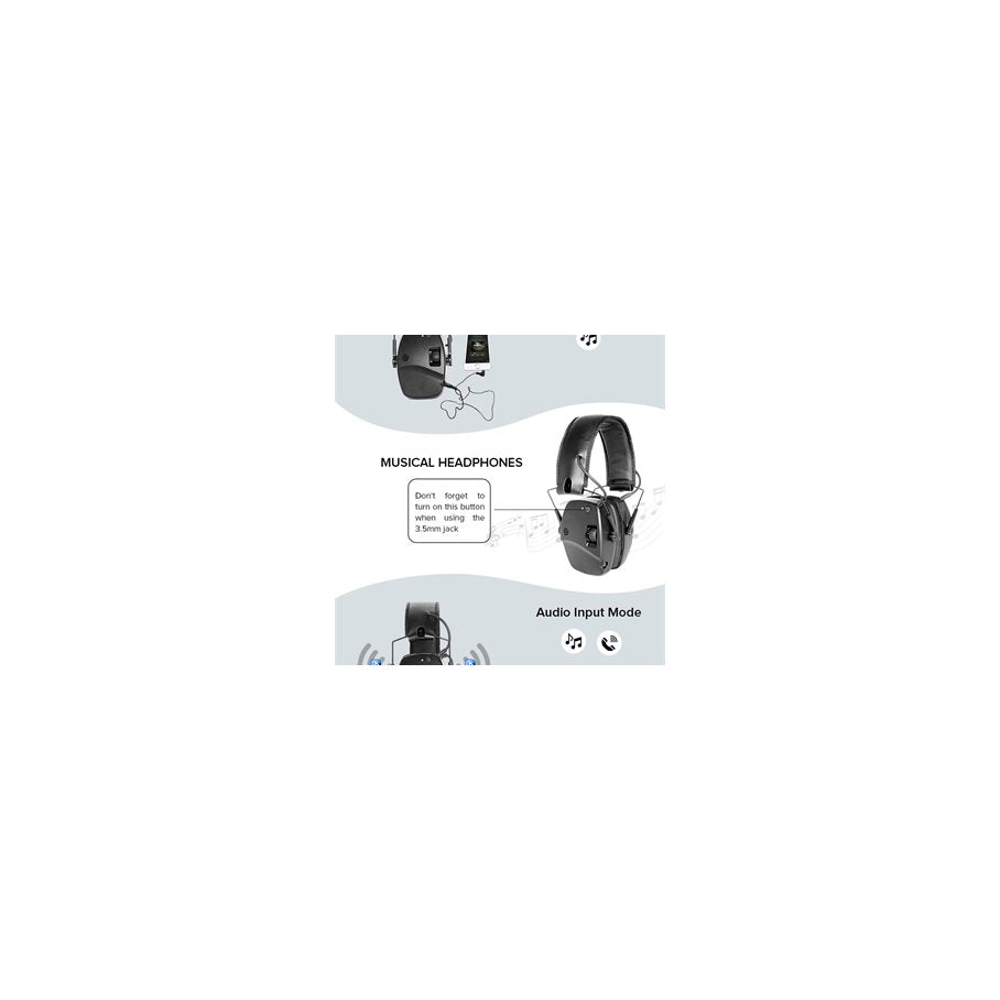 Hörselskydd EM030B Bluetooth 3,5 mm Ingång GRÖN / EN STL
