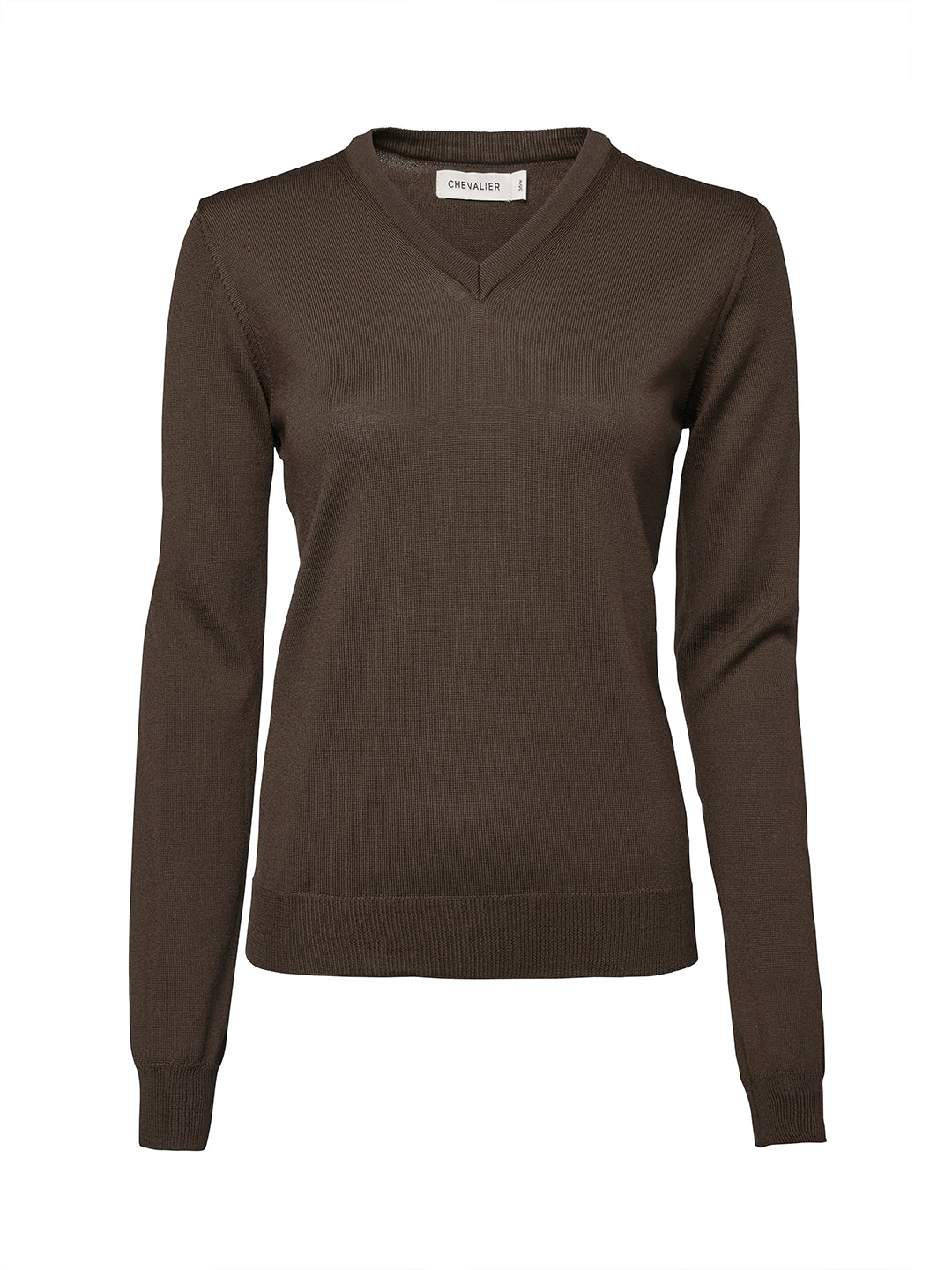 Blaise V-Neck Merino Pullover Women LEATHER BROWN / 38W