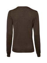 Blaise V-Neck Merino Pullover Women LEATHER BROWN / 38W