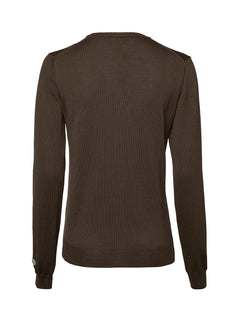 Blaise V-Neck Merino Pullover Women LEATHER BROWN / 38W