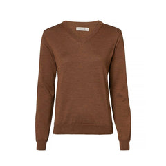 Blaise V-Neck Merino Pullover Women KASTANJ BRUN / 36W