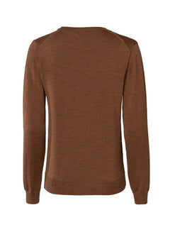 Blaise V-Neck Merino Pullover Women KASTANJ BRUN / 38W