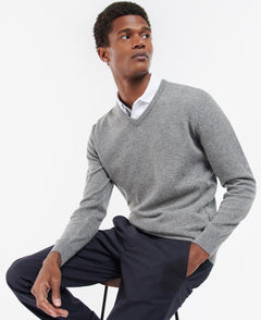 Essential Lambswool V Neck MID GREY MARL / XL