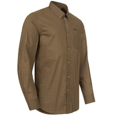 Men's Stretch Shirt Serge OLIVE/GREY CHECKED / XXL