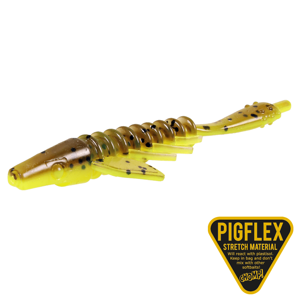 Pigster Gecko 8,5cm 2,5 gram 4 stycken BROWN CHARTREUSE FLAKE / 8,5 CM