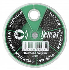 Standard Blysatser Splitshot blyn BLÅ / 6 STORLEKAR
