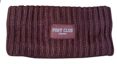 Pannband "Pony Club" stickat & fodrat BRUN / EN STL / ONE SIZE