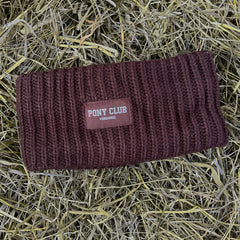 Pannband "Pony Club" stickat & fodrat BRUN / EN STL / ONE SIZE