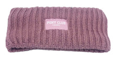 Pannband "Pony Club" stickat & fodrat MÖRK ROSA / EN STL / ONE SIZE