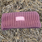 Pannband "Pony Club" stickat & fodrat MÖRK ROSA / EN STL / ONE SIZE