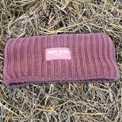 Pannband "Pony Club" stickat & fodrat MÖRK ROSA / EN STL / ONE SIZE