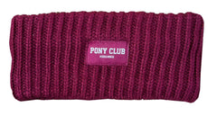 Pannband "Pony Club" stickat & fodrat BORDEAUX / EN STL / ONE SIZE