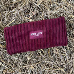Pannband "Pony Club" stickat & fodrat BORDEAUX / EN STL / ONE SIZE