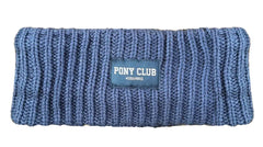 Pannband "Pony Club" stickat & fodrat DUSTY BLUE / EN STL / ONE SIZE