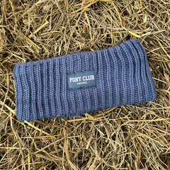Pannband "Pony Club" stickat & fodrat DUSTY BLUE / EN STL / ONE SIZE