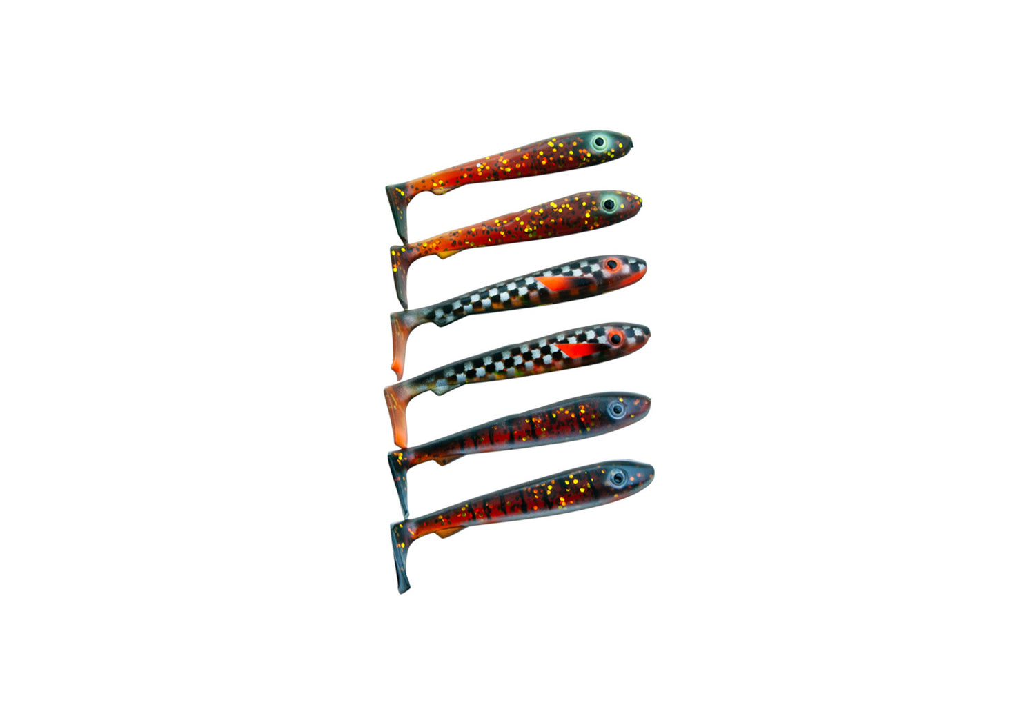McRubber Bass 6-pack MIX MOTOROIL / 8CM / 4,8G