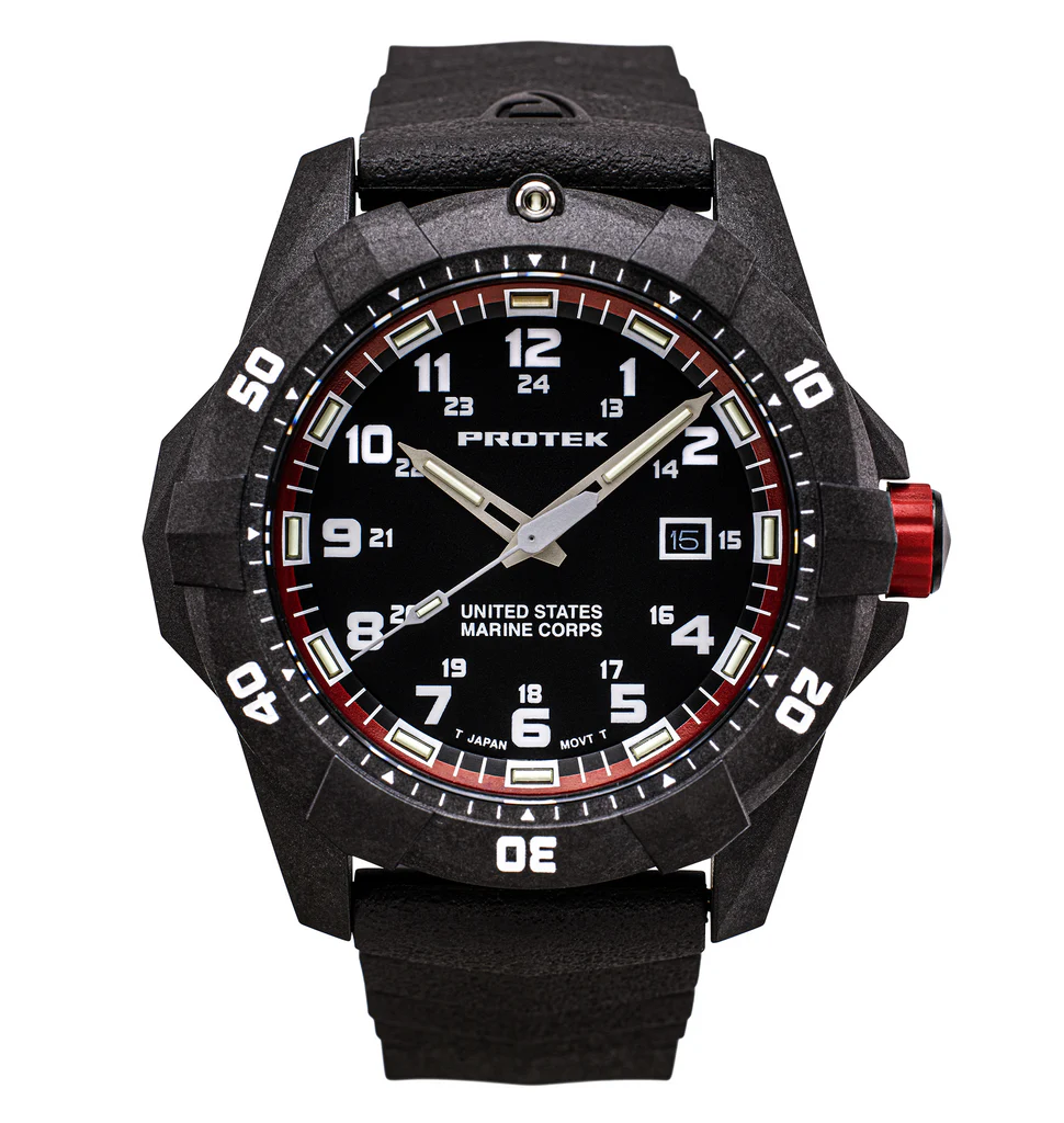 Carbon Composite Dive Series 1010 USMC SVART RÖD MED SVART ARMBAND / 1 ST / EN STL