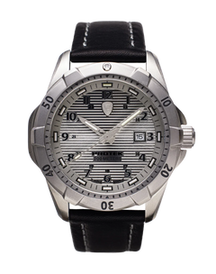 ProTek Dive Series 2000 Stål BORSTAT STÅL SILVER URTAVLA SVART LÄDERARMBAND / 1 ST / EN STL
