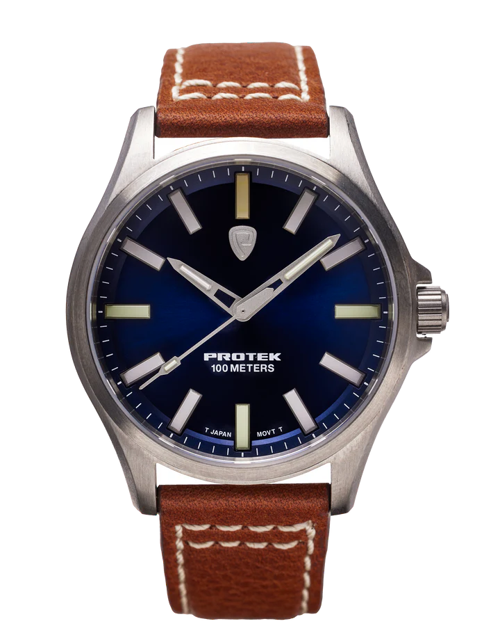 ProTek Field Series 3000 Titan TITAN BLÅ URTAVLA DARK TAN LÄDERARMBAND / 1 ST / EN STL