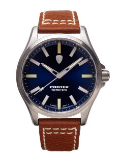 ProTek Field Series 3000 Titan TITAN BLÅ URTAVLA DARK TAN LÄDERARMBAND / 1 ST / EN STL