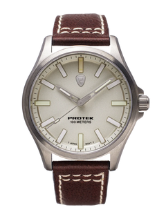 ProTek Field Series 3000 Titan TITAN ELFENBENSVIT URTAVLA MÖRKBRUNT LÄDERARMBAND / 1 ST / EN STL