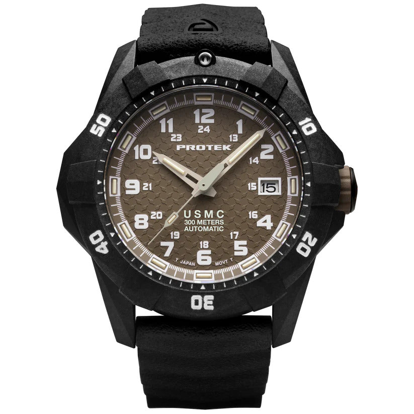 Protek Automatic Carbon USMC Dive Series 1210 SVART D SAND MED SVART ARMBAND / 1 ST / EN STL
