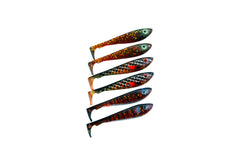 McRubber Shad 6-pack MIX MOTOROIL / 9CM / 6,2G