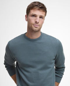 Pima Cotton Crew Neck Jumper Men VINTAGE TEAL / XL