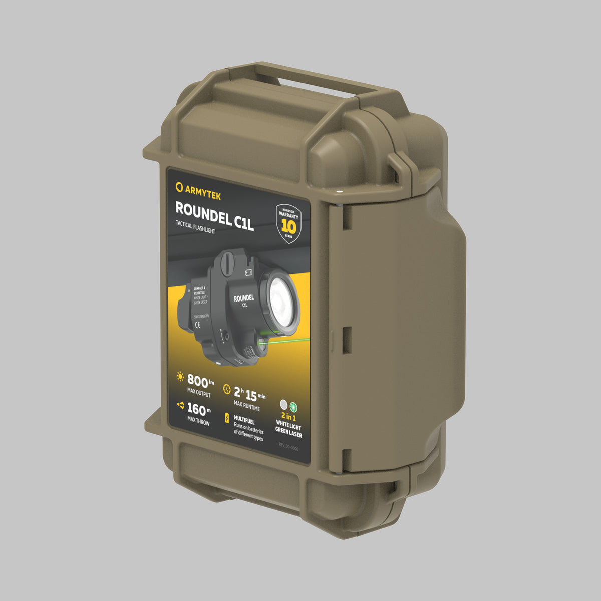 Roundel C1L pistollampa med grön laser 800 Lumen