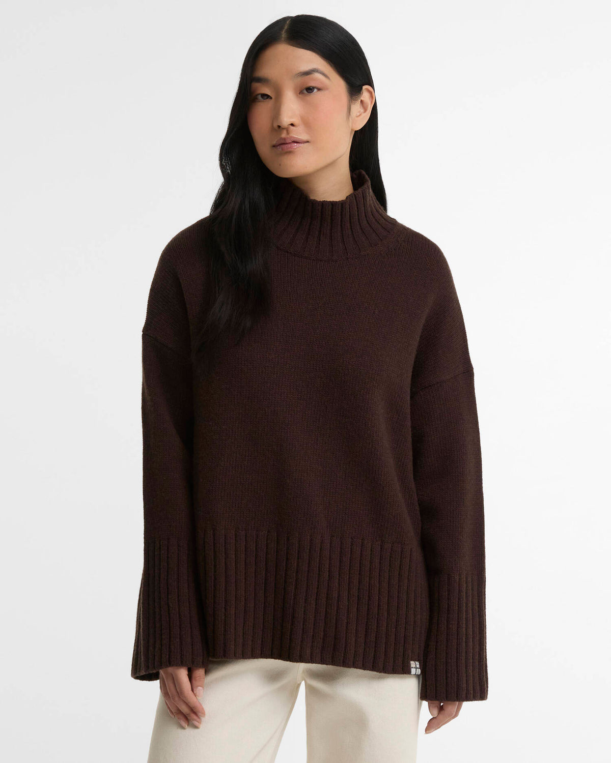 Barbour May Knitted Jumper - Stickad Tröja med Hög Krage för Dam