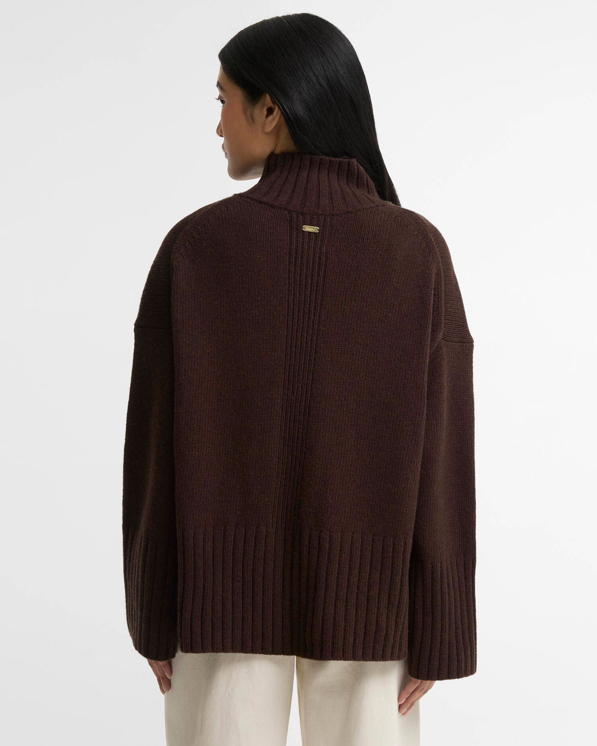 Barbour May Knitted Jumper - Stickad Tröja med Hög Krage för Dam