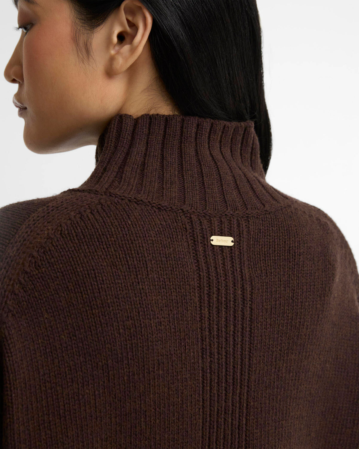 Barbour May Knitted Jumper - Stickad Tröja med Hög Krage för Dam