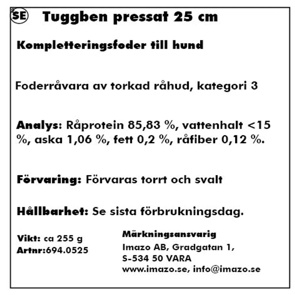 Pressat tuggben av råhud