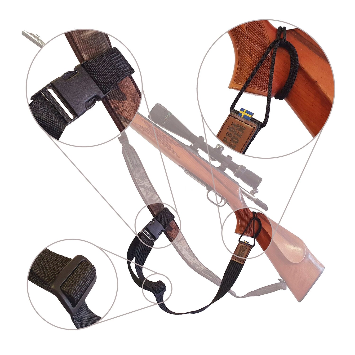 Safety Gun strap Tracking Hunter 2.0 mellan