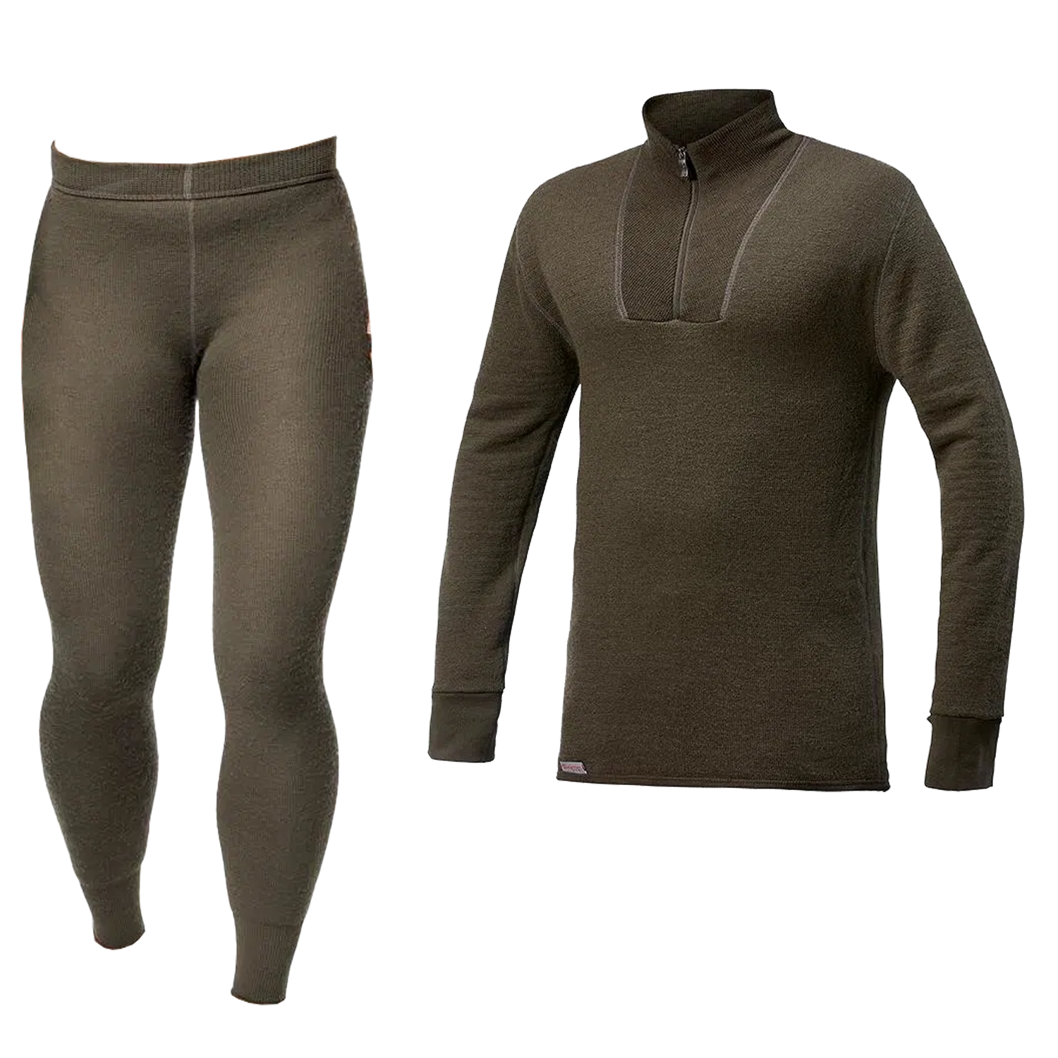 Woolpower 200 paket över & underdel Unisex Forest Green (Zip turtleneck)